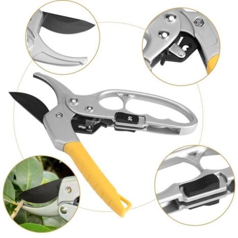 Sécateur à main ergonomique en titane résistant à la rouille, pour une taille facile et sans effort. (1/4)