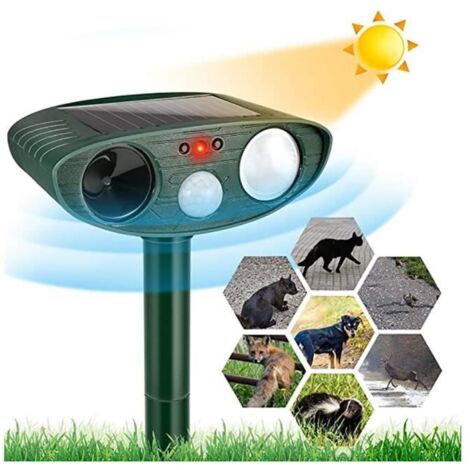 Répulsif Ultrason pour Chats, Anti-rongeurs et Chiens, Étanche et Solaire avec Détecteur de Mouvement. (1/4)