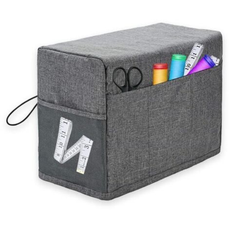 Housse de protection anti-poussière grise pour machine à coudre et accessoires. (1/4)