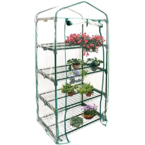 Housse de protection pour serre à 2-5 niveaux - Housse de rechange en PVC transparent pour plantes. (1/4)