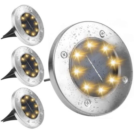 Lampe Solaire de Jardin - 8 LED - Blanc - Étanche - Extérieur (1/4)