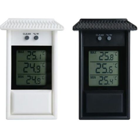 Lot de 2 thermomètres min/max numériques pour serre de jardin - Intérieur ou extérieur mural. (1/4)