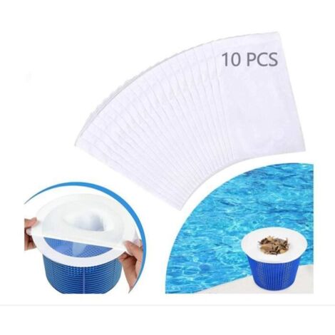 10 Chaussettes pour Skimmer de Piscine, Filet d'Écumoire, Filtre Chaussette pour Panier de Skimmer de Piscine (1/4)