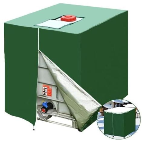 Bâche de protection pour cuve IBC 1000L, housse anti-UV 420D avec fermeture verte pour réservoir d'eau.