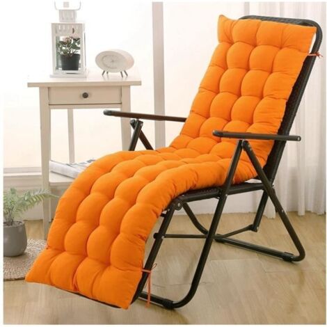 Coussin Anti-Glisse pour Chaise Longue - Marque - Modèle - Coussin Épais pour Transat - Orange (1/3)