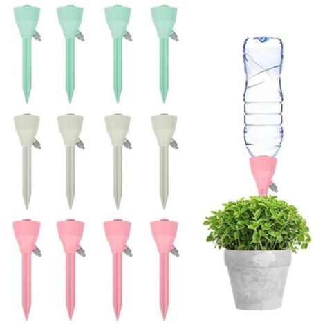 Kit d'Irrigation Goutte à Goutte, 12 Pièces Système d'Arrosage Automatique avec Vannes Réglables pour Plantes, yd (1/4)