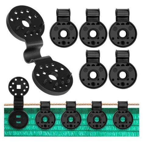 50 Clips en Plastique pour Toile d'Ombre, Clip Spécial avec Œillet pour Filet, Attaches pour Brise-vue, Clips de Fixation (50 pièces (1/4)