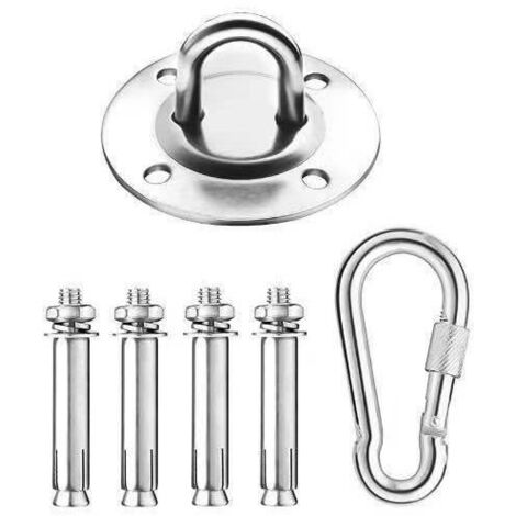 Ensemble de Suspension pour Hamac de Yoga - Marque - Fixation Plafond - Acier Inoxydable - 500kg (1/4)