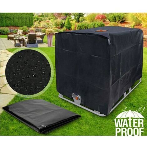 Voile d'ombrage pour couvercle de réservoir IBC 1000L en tissu Oxford - Noir (1/4)