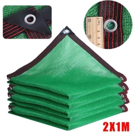 Filet d'ombrage 90% - Écran solaire vert crypté 2x1m (1/4)