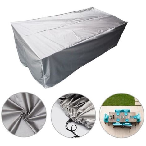Housse de Protection pour Meuble de Jardin - Imperméable et Anti-UV - Tissu Oxford 210D - Couleur Argent (1/4)