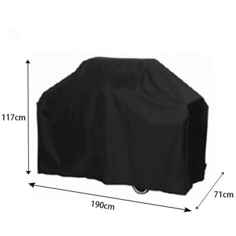 190 cm x 71 cm x 117 cm - Housse de protection imperméable et anti-poussière pour barbecue à gaz ou à charbon. (1/4)
