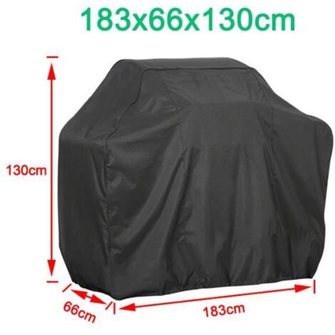 183x66x130cm - Housse de protection pour barbecue, imperméable, anti-poussière, extérieure, robuste, noire (1/4)