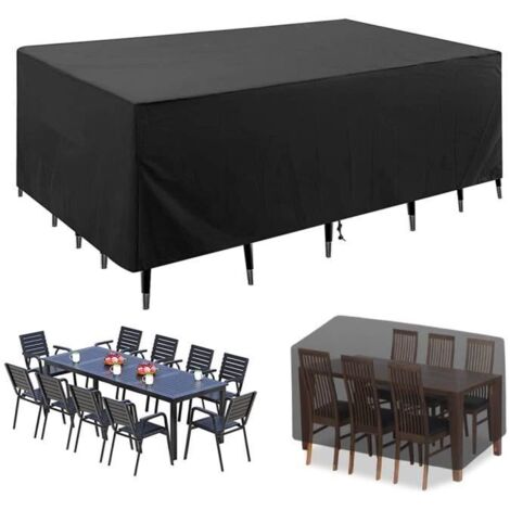 Housse de protection pour salon de jardin OXFORD - 213x132x74cm - Noir - Imperméable et résistante aux intempéries (1/4)