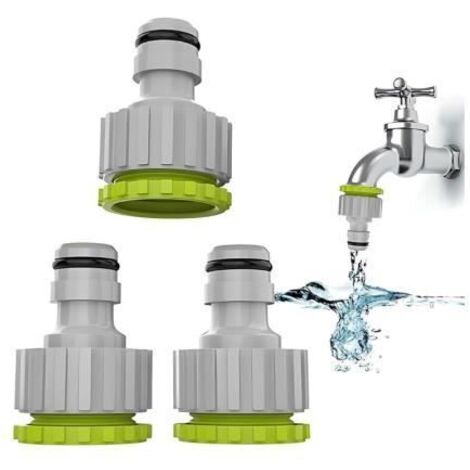 Adaptateurs de Robinet - Non spécifié - 3 Pièces - Polypropylène - Connexion rapide - Arrosage de jardin (1/4)