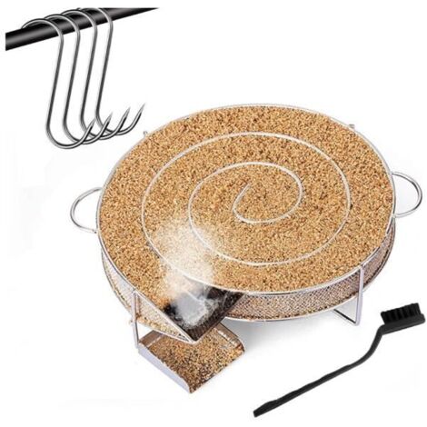 Générateur de Fumée Froide - Fumoir avec Serpentin en Métal - 4 Crochets Inclus - Idéal pour Viandes et Poissons (1/4)
