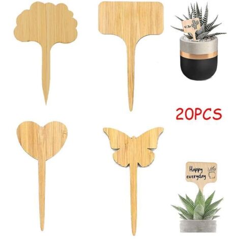 Étiquettes de Plantes - Marqueurs de Jardin en Bambou - Pour l'Identification des Plantes ou des Graines (1/4)