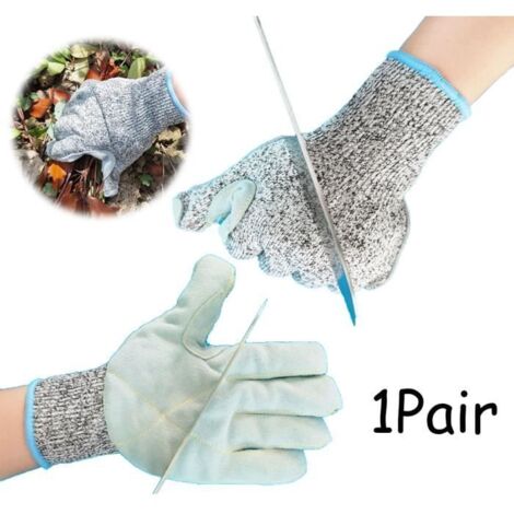Gants de jardin - Anti-épines - Anti-rayures - Confortables - Taille unique - Gris et bleu (1/4)