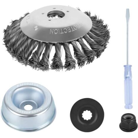 Accessoires de Désherbeur - Brosse Métallique Circulaire - 150mm - Acier Résistant - Montage Facile (1/4)