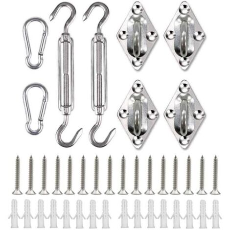 Accessoires de fixation pour voile d'ombrage, trousse de quincaillerie, kit de 40 pièces pour [457]. (1/4)