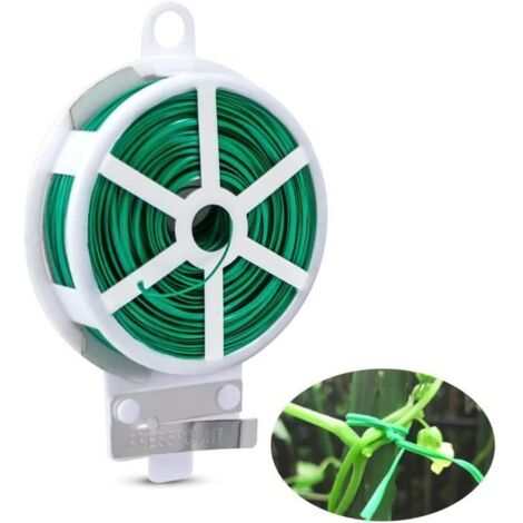 Fil de Fer Jardin - Marque Inconnue - 100m - Vert - Attaches de Fil de Jardin (1/4)