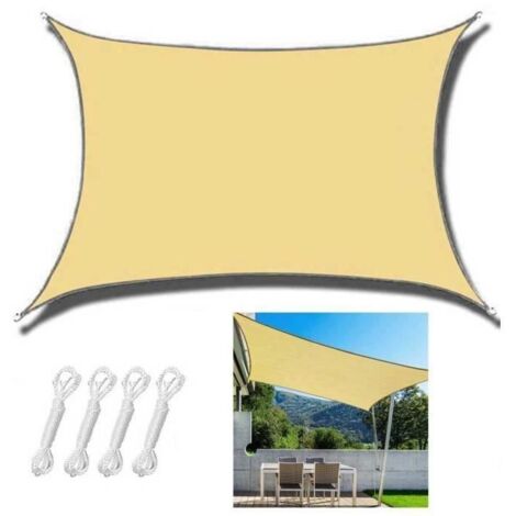 Voile d'ombrage rectangulaire imperméable pour balcon - Protection solaire UV pour jardin, piscine, camping (1/4)