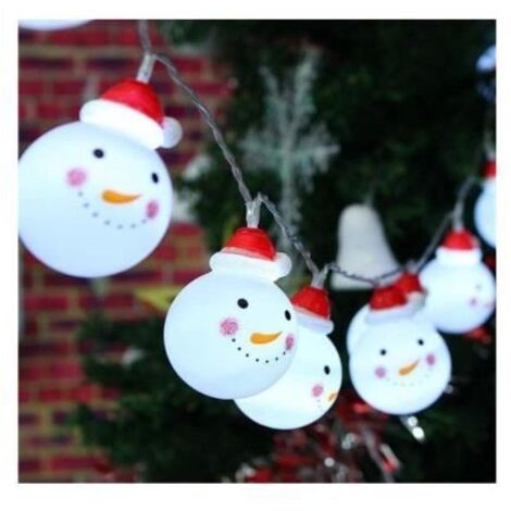 Guirlande lumineuse LED en forme de bonhomme de neige - 1,5 mètres - 10 lumières - Étanche IP44 (1/4)