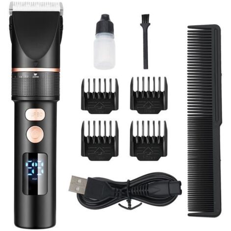 Professional Dog and Cat Clipper - Equipped with LCD Screen, 5 Adjustable Speeds, and 4 Combs. (1/4)