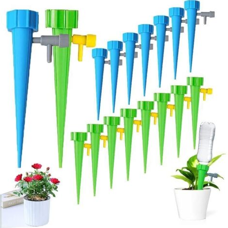 15 Pièces Kit d'Irrigation Goutte à Goutte, Bouteille d'Arrosage Automatique pour Plantes avec Vannes (1/4)