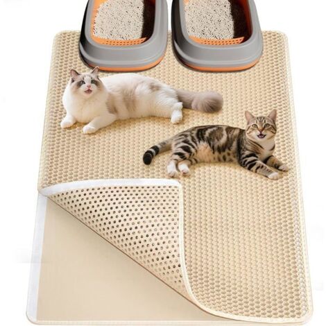 Grand Cat Litter Mat 90 x 60 cm - Extra Large Honeycomb Design Litter Tray Mat for Cat Toilet Area by MAISON DE TOILETTE (1/5)