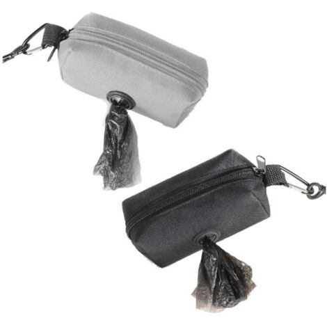 2-Pack Dog Poop Bag Dispenser, Pet Waste Bag Holder, Black and Gray Dog Waste Bag Carrier (1/4)