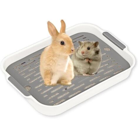 Small White Litter Box for Cats, Rabbits, and Small Pets like Guinea Pigs - Indoor Toilet House (1/5)