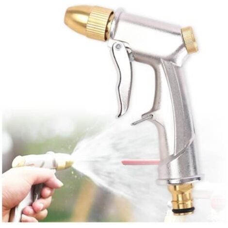 Pistolet d'arrosage en métal, pulvérisateur haute pression pour lavage auto et arrosage de jardin. (1/4)