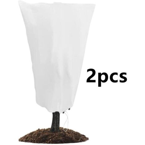 Housse d'hivernage pour plantes - Non tissé - 80x60cm - Lot de 2 - Protection contre le gel et le vent (1/4)