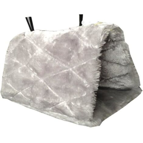 Gray Hanging Plush Hammock for Pets - Warm, Insulated Hiding Nest with Hooks, Practical Winter Protection for Baskets (1/2)