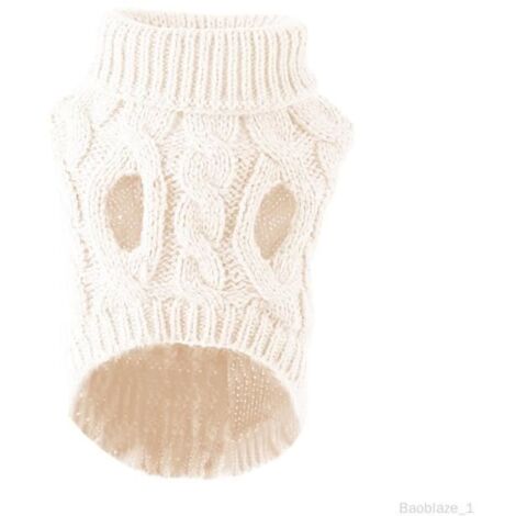 Dog Sweater - Unspecified - XL - White - Knitted - Comfortable and Warm (1/4)