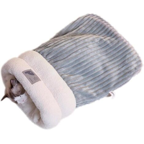 Cat Sleeping Bag, Indoor Cat Sleeping Bag, Cave Cat Bed, Gray M Basket (1/5)