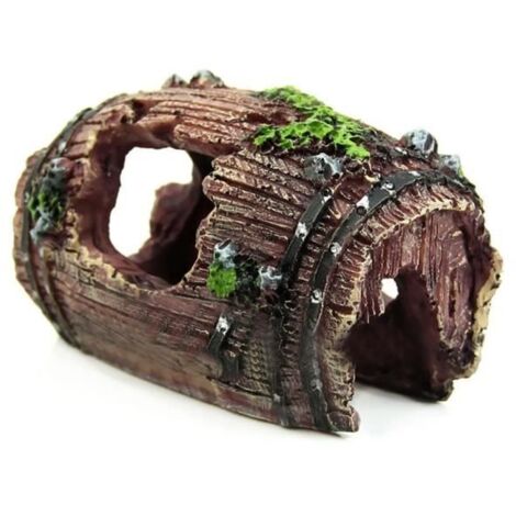 Aquarium Decorations, Resin Aquarium Ornaments, Broken Barrel Ornaments, Resin Fish Tank Decorations, Aquarium Cave Decor (1/4)