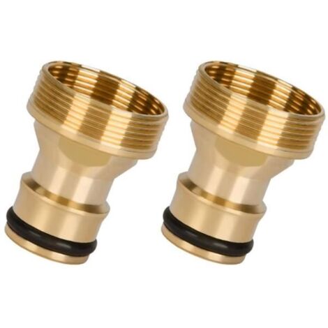 Lot de 2 adaptateurs universels pour tuyau d'arrosage - Connecteur avec filetage femelle M22 et mâle M24 (1/4)
