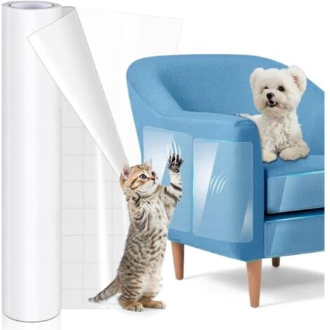 40cm x 3m Cat Scratch Protection Sofa Cover, Anti-Scratch Film for Cats, Transparent Self-Adhesive Sticker for Furniture (1/4)