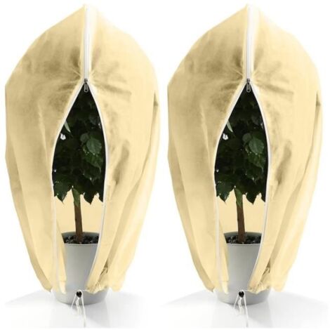 Housse d'hivernage pour plantes extérieures - Marque - 2 pièces 80x120cm - Fermeture éclair et cordon (1/4)