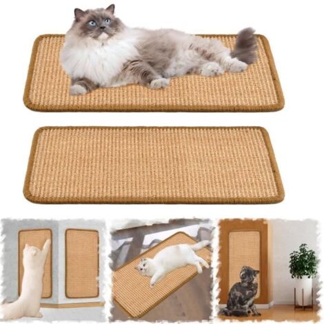 Scratching Mat - Cat Scratcher - Natural Sisal - Non-Slip - Set of 2 - 25x50cm (1/4)