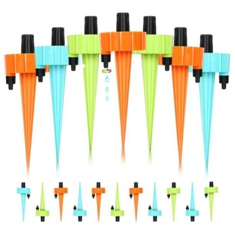 Kit de 18 pièces d'irrigation goutte à goutte, arroseurs automatiques pour plantes, système d'arrosage réglable avec vannes. (1/4)