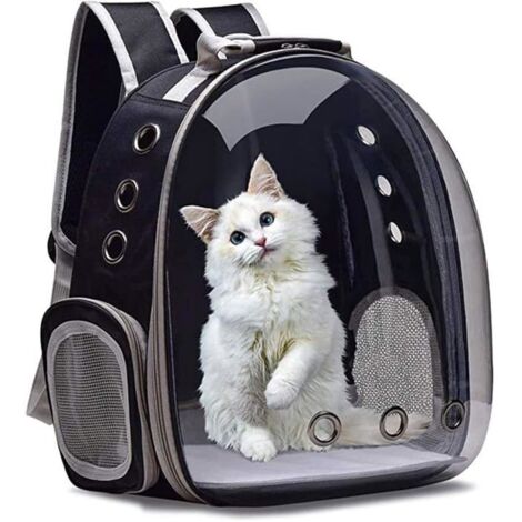 Airline-approved breathable bubble backpack pet carrier for cats - Black (1/5)