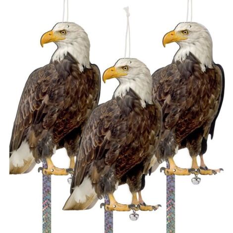 Répulsif Oiseaux en forme d'aigle, avec bande réfléchissante et clochettes anti-pigeons (3 pièces). (1/4)