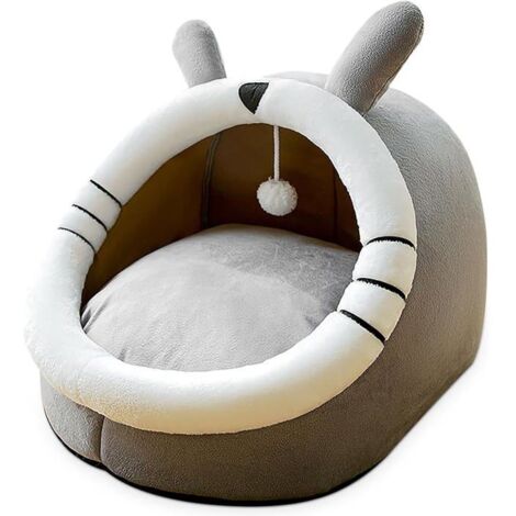 Gray M Indoor Pet House Tent - Warm Cat and Dog Bed for Home (1/5)