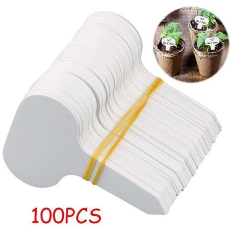 Étiquettes pour Plantes Aromatiques - Marqueurs de Jardin - Blanc - 5x7cm - Lot de 100 (1/4)