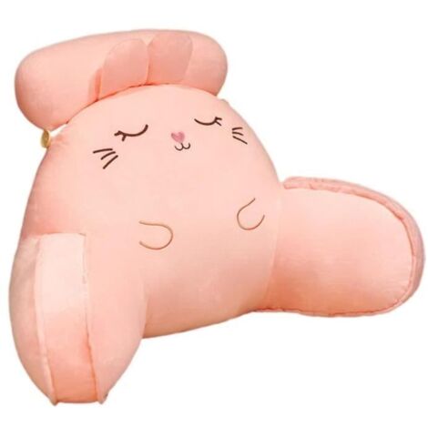 Coussin lombaire Lapin Rose - 60x40cm - Mousse mémoire - Housse amovible - Accoudoirs (1/4)