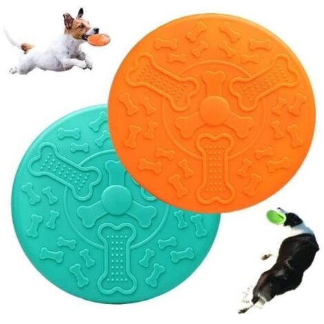 Dog Toy - Frisbee - Orange and Green - Natural Rubber - 18 cm - Lightweight and Flexible (1/4)