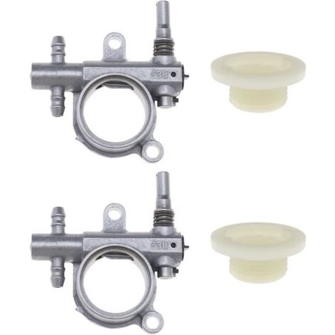 Lot 2 Pompes à huile pour tronçonneuse, engrenage à vis sans fin, compatible 25 cc/38 cc, 2500/3800 pièces. (1/4)